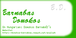 barnabas domokos business card